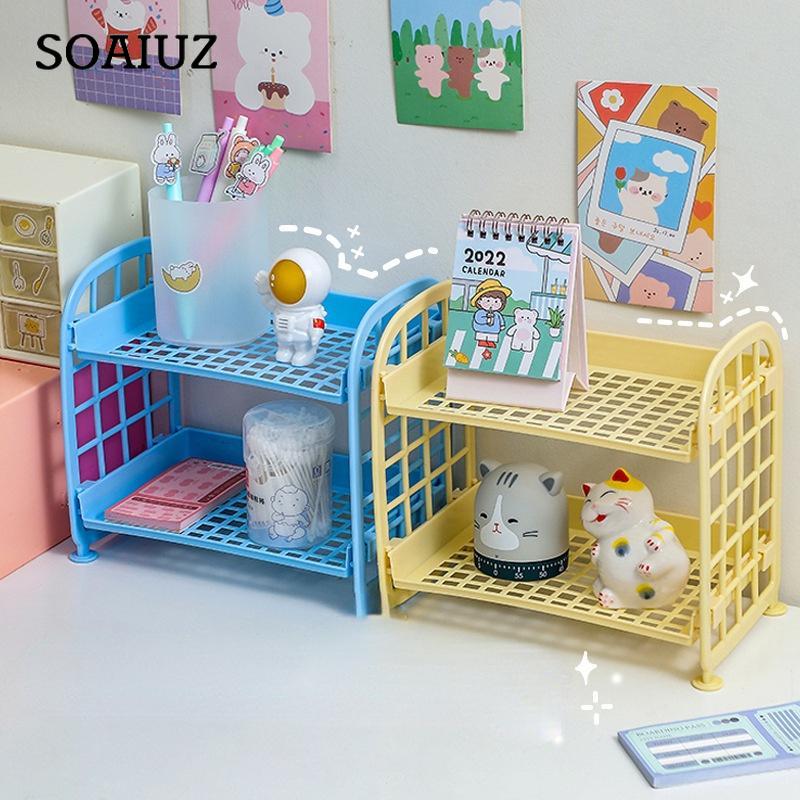 Suport de depozitare pliabil cu două straturi pentru bijuterii cosmetice Suport pentru baie de birou simplu pentru acasă