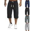 Men's Loose Tie Casual Pants Elastic Waist Beach Pants Cropped Pants Plus Size