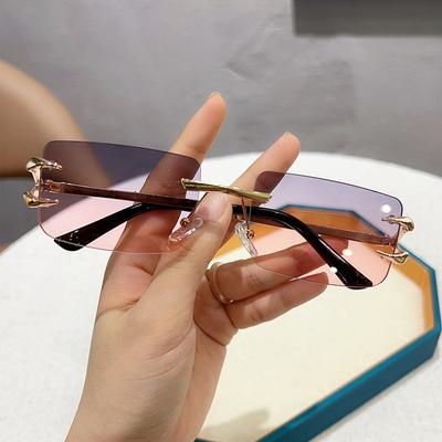 Nowe okulary bezramkowe Cut Edge z oprawkami Devil Claw, modne, kolorowe, przyciągające wzrok okulary przeciwsłoneczne