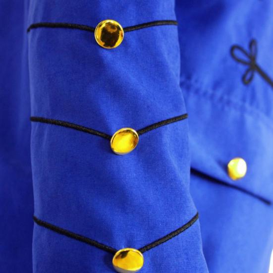 Men Gothic Jacket Embroidered Buttons Stand Collar Rock Frock Coat Vintage Punk Slim Fit Outwear Cosplay Costume