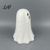 Ghost Shaped Light Decor Ceramic Hollow Night Light Cute Halloween LED Glow White Figurine Lamp Ceramics for Holiday Party Decoration Desktop
