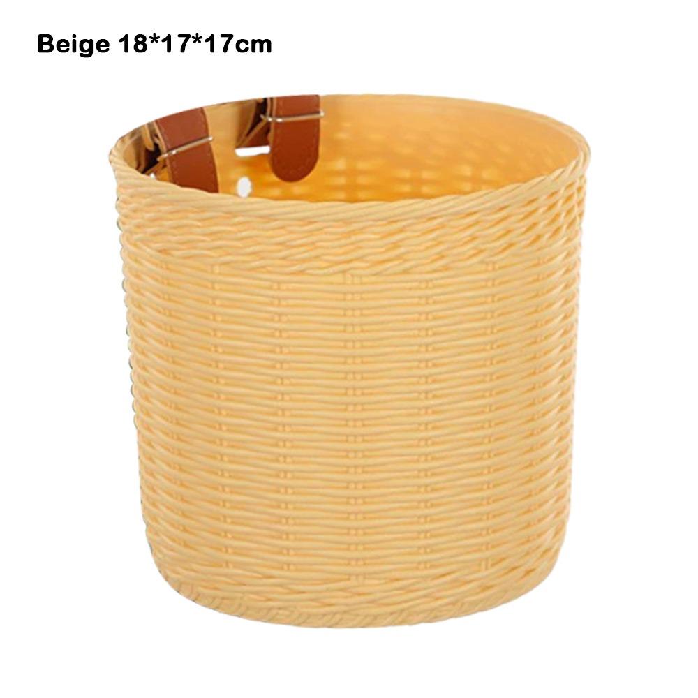 Retro Woven Front Handle Carrier Plastic Children's Bicycle Scooter Basket Front Riding Basket