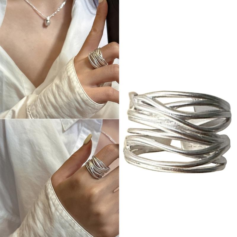 Verstellbare Überkreuzringe Verschlungene Ringe Modische Verdrehte Kreuze Wickelringe Verstellbare Kupferringe Schmuck für Frauen