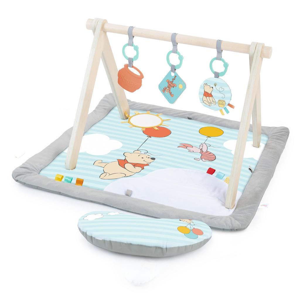 Bright Starts Winnie the Pooh Tummy Time Activity Gym (0 Months) - Baby Gym, Baby Mat, Play Gym, Blue, 13124