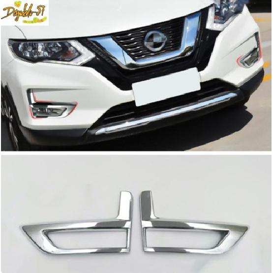 2PCS ABS Chrome Front Fog Lamp Fog Light Cover Trim For Nissan Rogue 2017 - 20