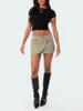 Women's O-neck Backless T-shirt Short Sleeve Solid Color Crop Top Summer Cute Baby Tee Y2k Clothes Bodycon Tunics Fashion Tank