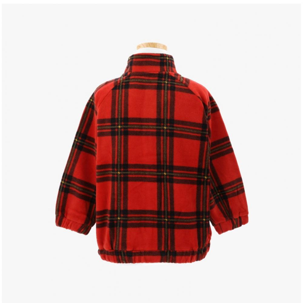 Mini Rodini 2471013742  Check Aop Fleece Jacket  Check Aop Fleece Kids Jacket