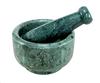 KLEO 5" Diameter Natural Stone Marble Mortar and Pestle Set Spice Grinder, Medicine Masher (Green)