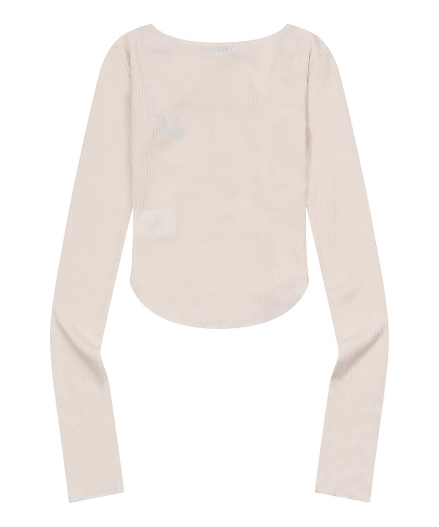 MUCENT Verion Strap Ribbon Rolled Long Sleeve Tee (4 Colors)