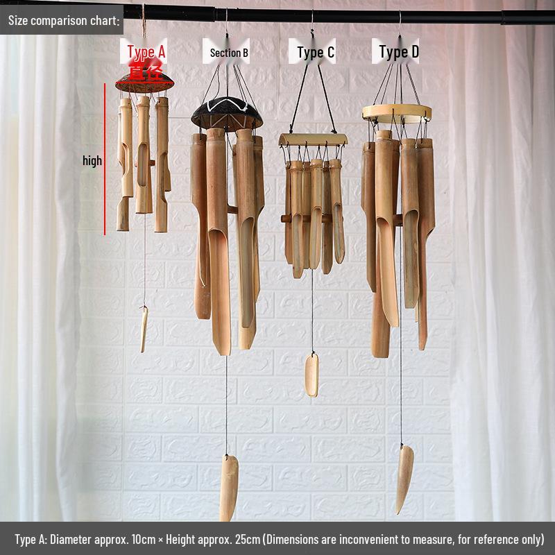 

Handmade Bamboo Wind Chimes: Outdoor Hanging Ornaments, Chinese Bamboo Tube Decoration, Perfect as Gifts and Handicrafts.