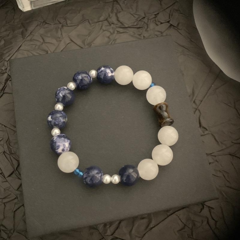 JYL TS Bracelet  Multi-color Volcanic Stone Style Brings Vitality & Luck agate топаз