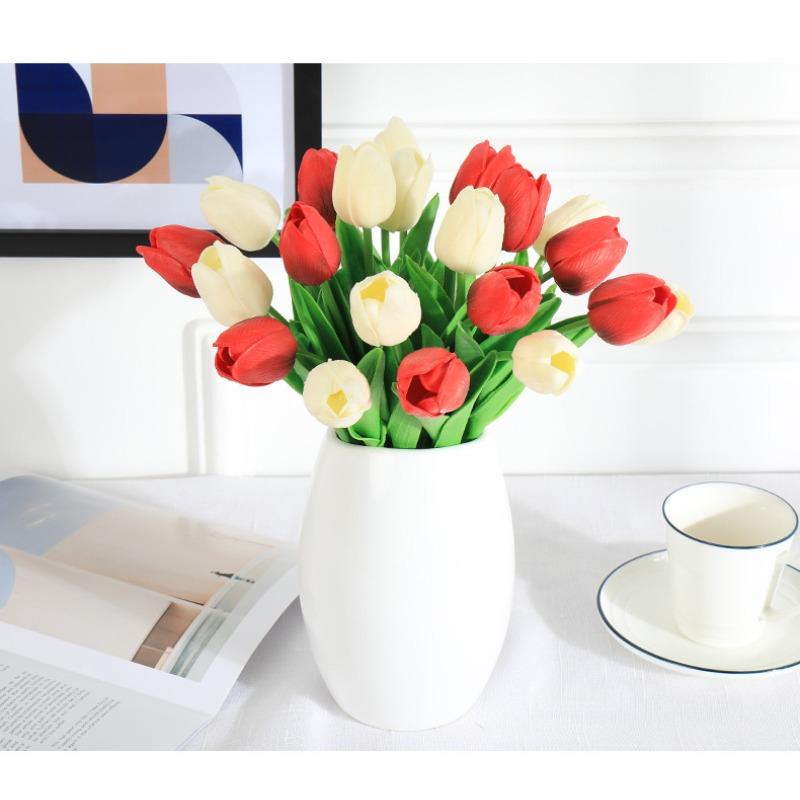 1/8/15 PCS Tulip Cross Border Simulation Flower Wedding Fake Flower Bouquet Shooting Props Home Living Room Decoration