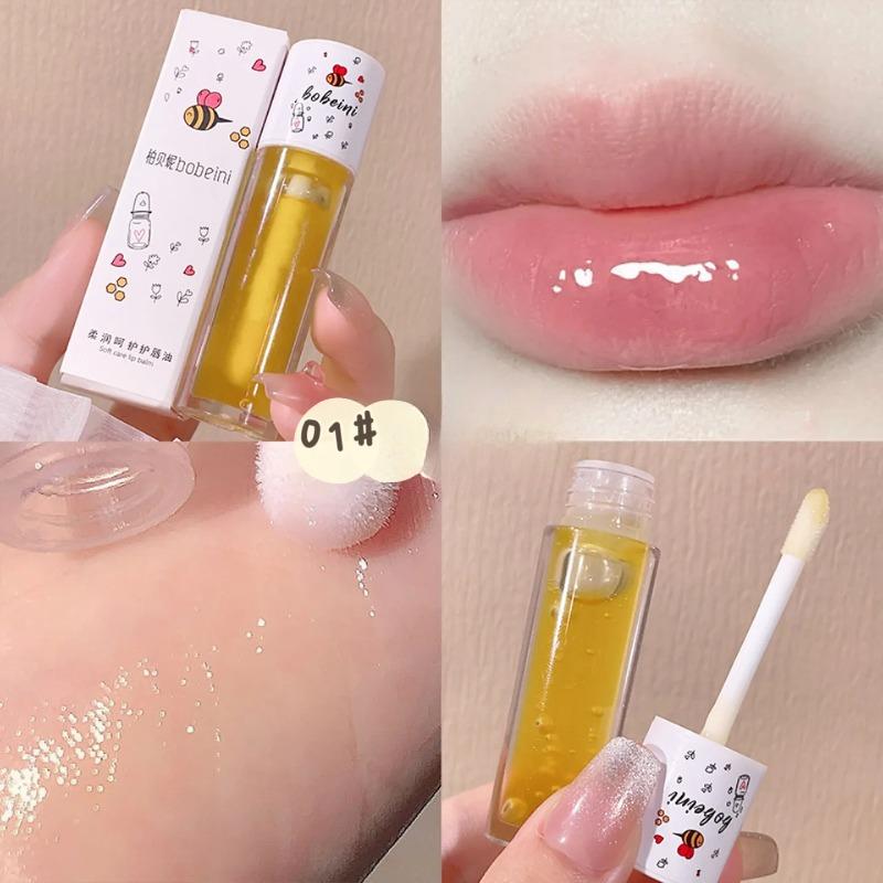 Bee Lip Oil Water-shine Glass Transparent Lip Honey Dry Repair Lip Care Toot Lip Moisturizing Lip Oil