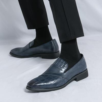 Loafer Shoes Autumn New Men's Business Dress Small Leather Shoes Embossing Leather Slip-on British Casual Men's Shoes