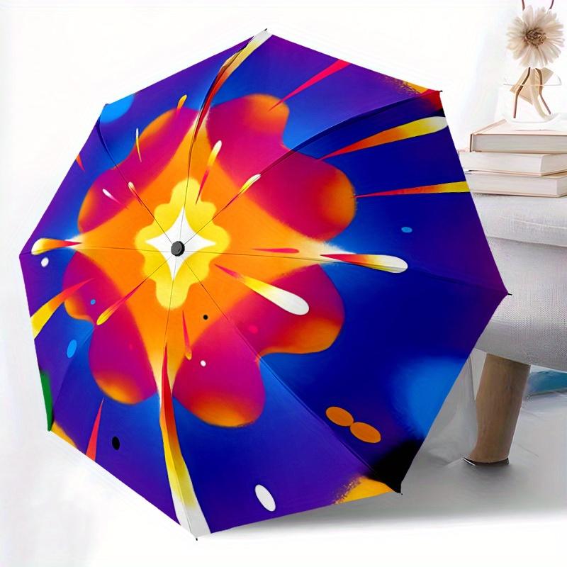 1pc Psychedelic Art Automatic Opening/closing umbrella, Reinforced 8-Rib Construction, Compact Travel Umbrella yy250808207