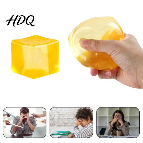 Transparent Stress Cube Clear Squeeze Toy Anxiety Relief Sugar Ball Sensory Portable Soft Stretchy Ice Pinch Party Favors