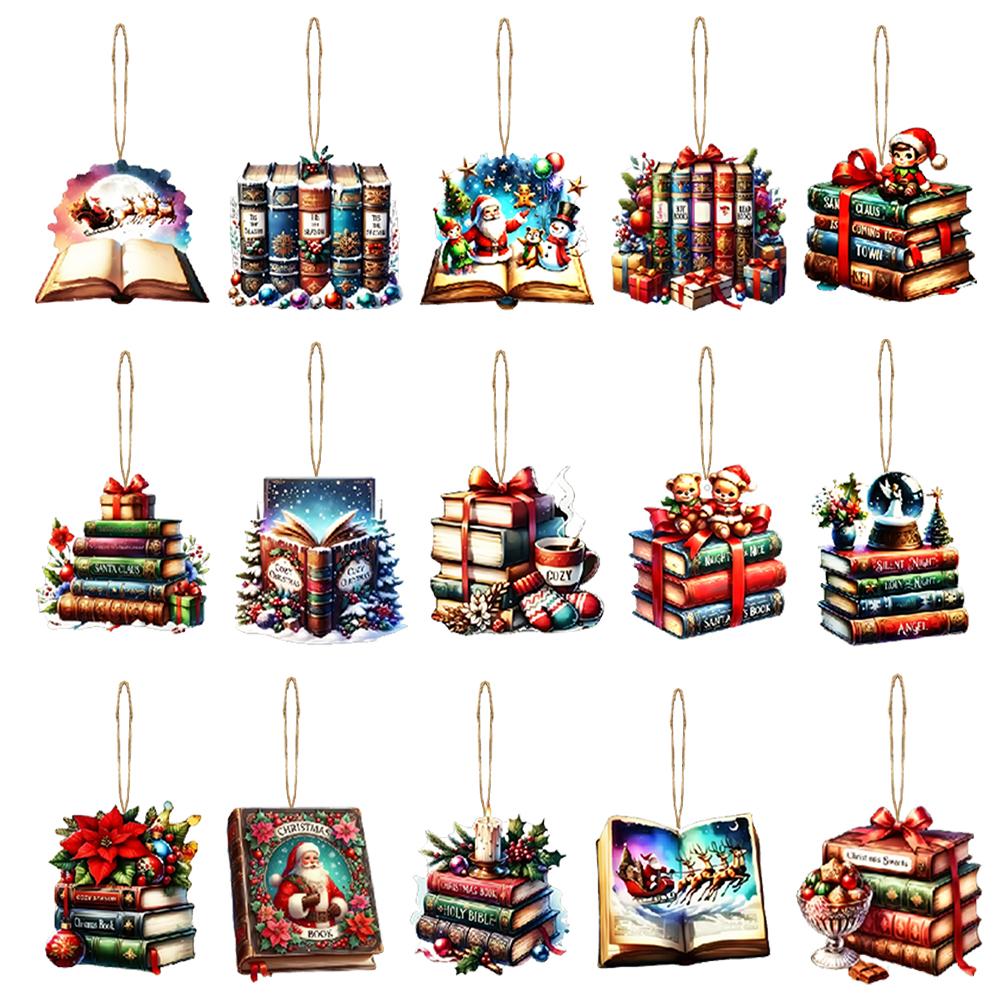 36/45pcs Christmas Tree Ornaments Christmas Wooden Pendants Xmas Tree Hanging Ornament for Christmas Tree Decorations