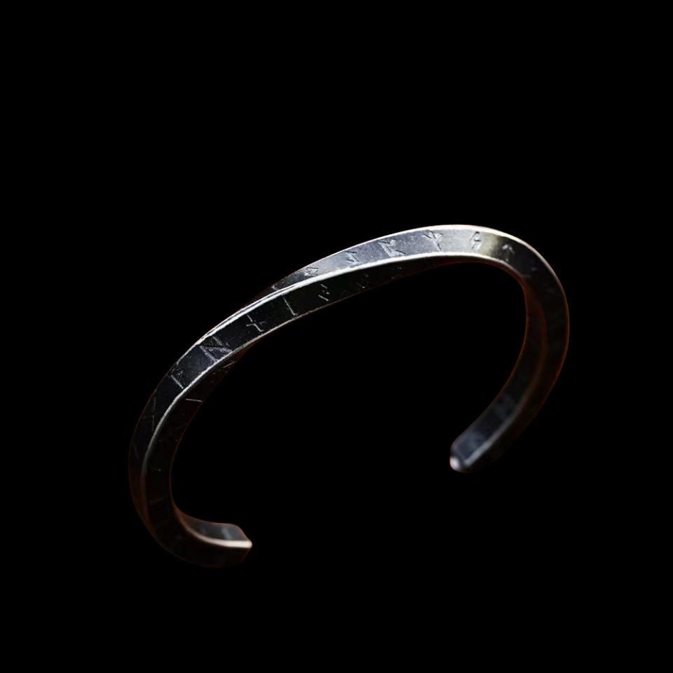 Fashion Creative Twisted Four Sided Viking Rune Open Bracelet Titanium Steel Unisex Trendy Jewelry Gift