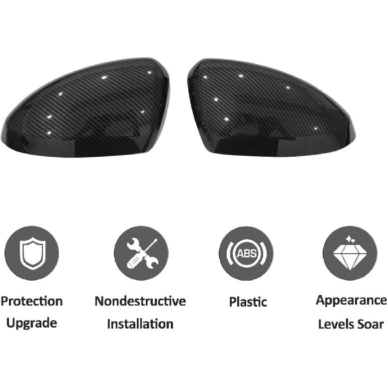 ABS Carbon Fiber Car Side Rearview Mirror Cover Trim For Subaru BRZ Toyota 86 2022-2024 Side Wing Mirror Cap Accessories (Carbon Fiber)