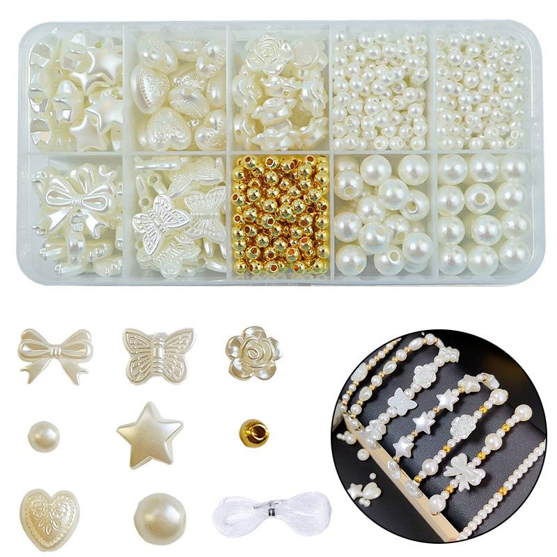 Imitation Pearl DIY Bead Set Beading Bracelet Accessories Material Kit Making Pearl Bracelets Accessories Garment Beads