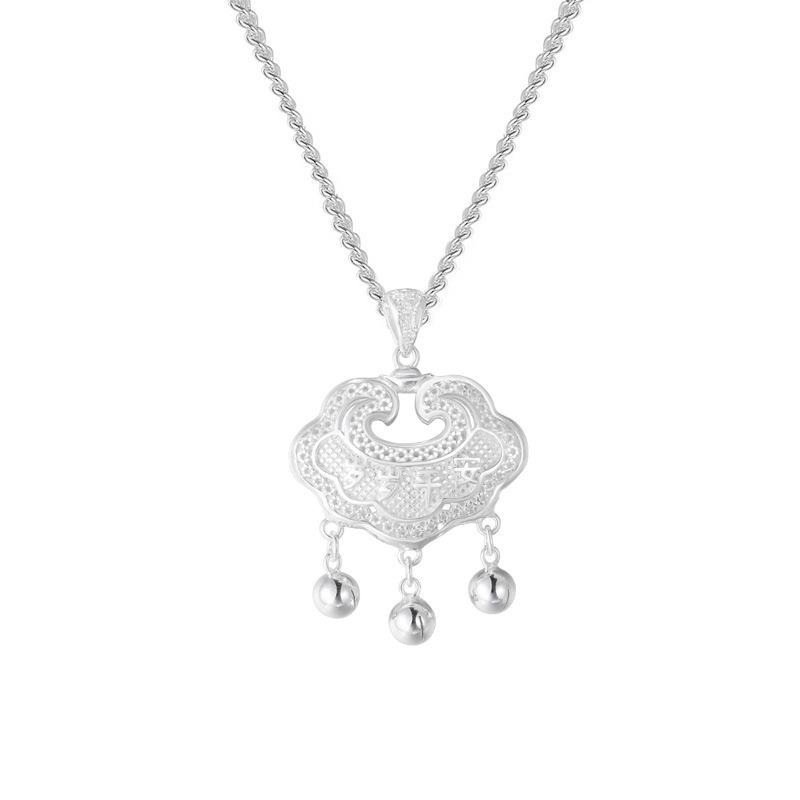 S999 Sterling Silver Year-After-Year Peace Baby Longevity Lock – Pure Silver Full Moon Gift
