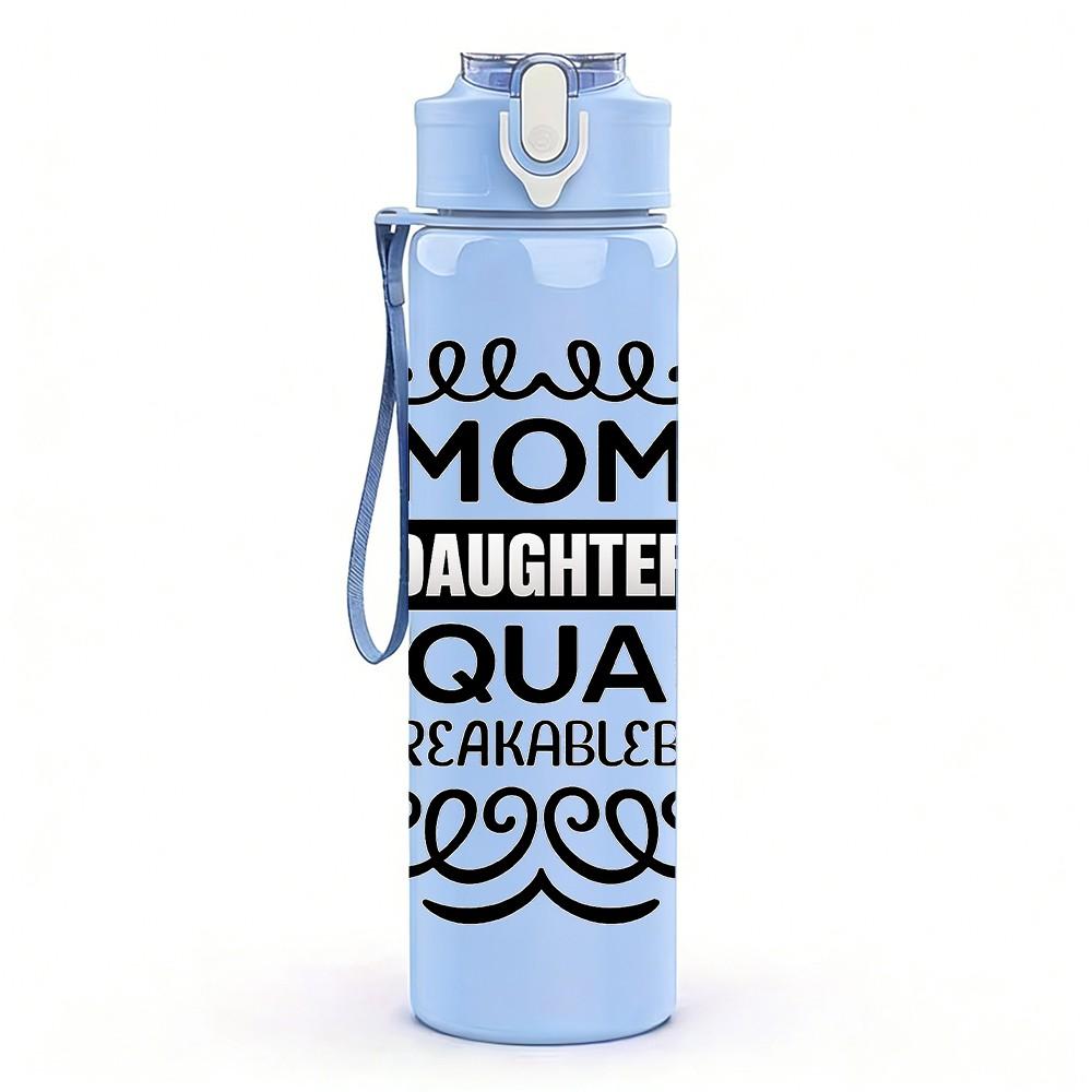 1PC Mom Organized Squad Text 750ml Color Plastic Sports Water Bottle Leakproof Flip Straw Lid Suitable for Sports Office Home Use