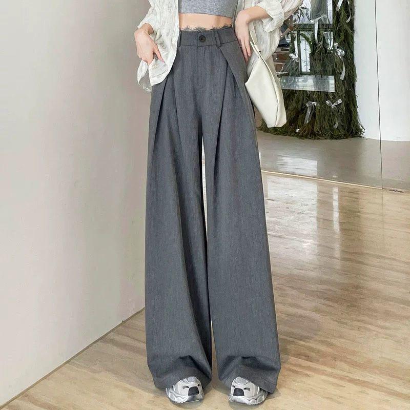 2026 Spring/Autumn High Waist Lace Suit Straight-Leg Pants