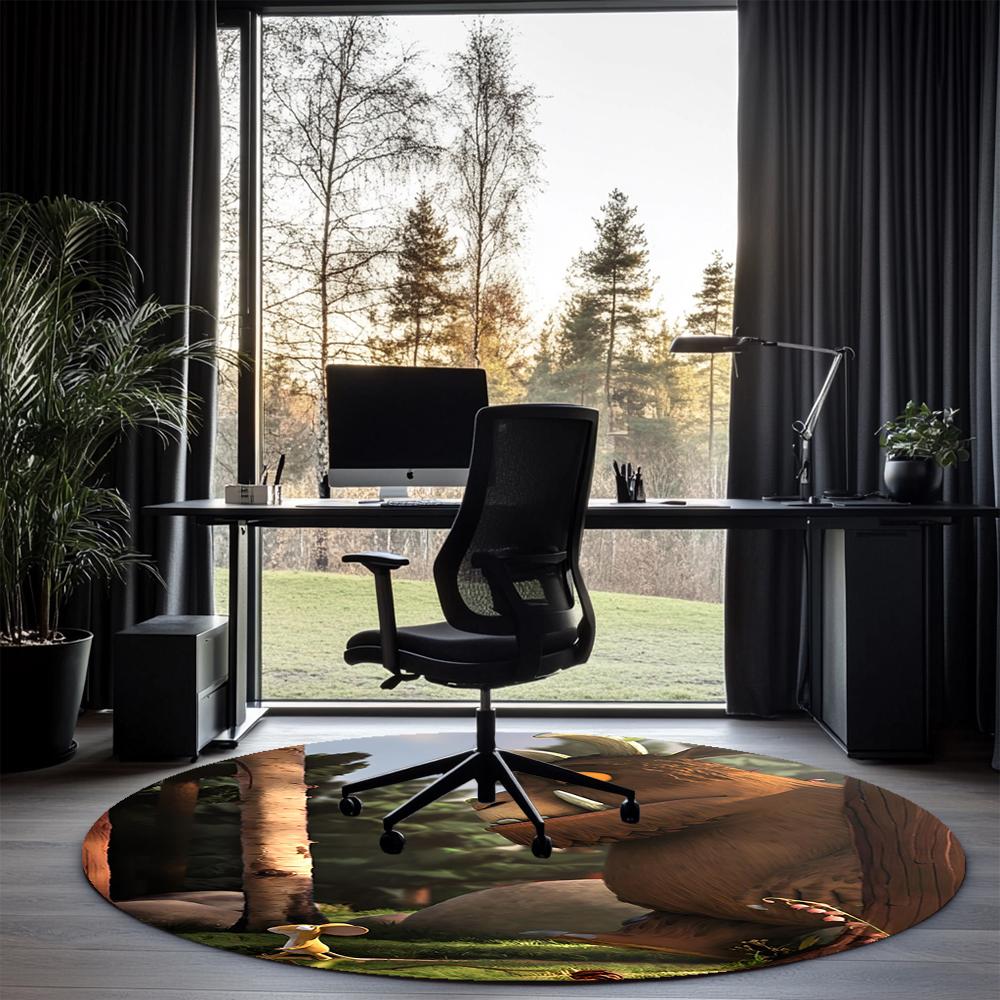 Der Grüffelo Bedruckter Runder Teppich Teppich Stuhlteppich Bereichsteppich Eingang Fußmatten, für Bürostuhl Wohnzimmer Schlafzimmer Küchenraum.