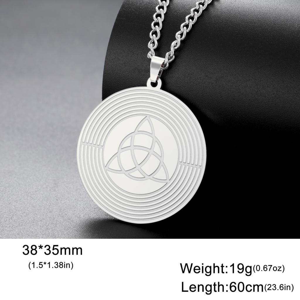 LIKGREAT Triquetra Symbol Pendant Necklace Stainless Steel Trinity Irish Celtic Witch Knot Amulet Religious Jewelry Gifts