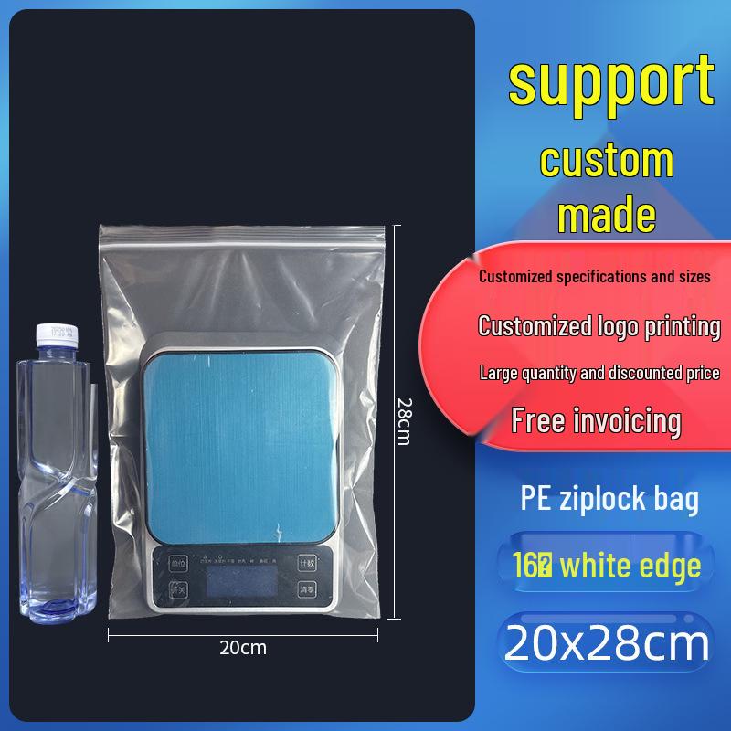 Self-Sealing Thickened Transparent Plastic Food Packaging Bag with Custom Printing