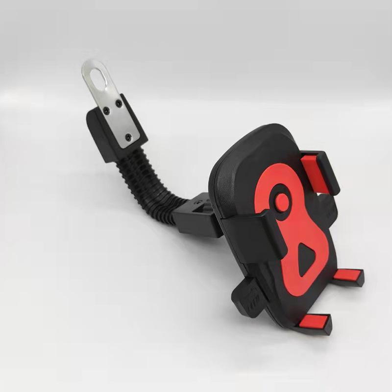 

Electric vehicle rearview mirror mobile phone holder motorcycle multi-functional bicycle creative universal, navigation bracket shelf червоний