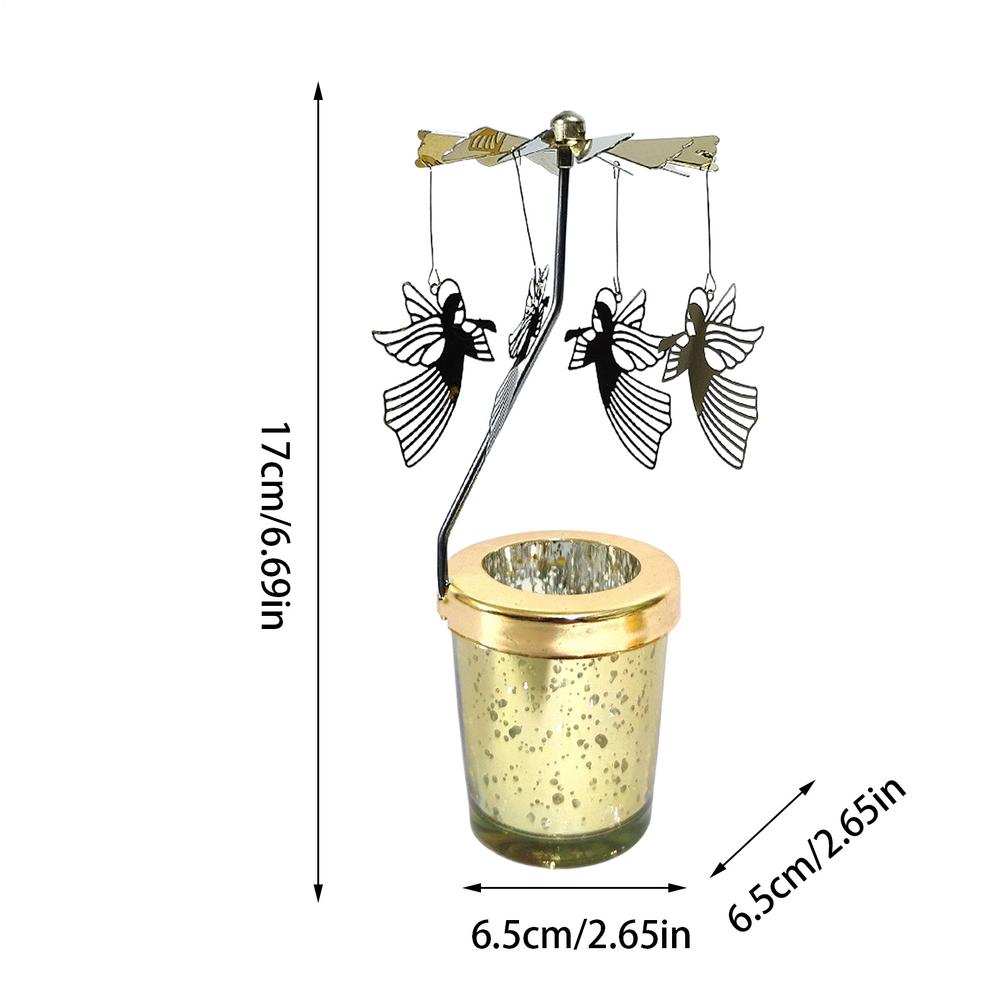 SpinningCandle Holder Cat Candle Holder Carousel Candle Spinner Rotating Tea Light Candle Holder for Table Centerpiece