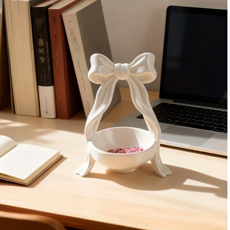 Bow-Shaped Jewelry Dish, 3D Printed Durable Plastic Tray for Necklace Earring Ring Bracelet Display, Dresser Vanity Organizer