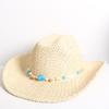 Popolare Cappello di Paglia Classico Western da Cowboy Estivo Vuoto con Ampia Tesa Cappello da Sole Cappello di Paglia Intrecciato a Mano