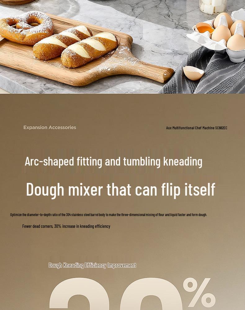 Oakes Multifunctional Chef Machine: Automatic Dough Mixer, Whipping, Kneading, Slicing, Juicing, and Extruding.