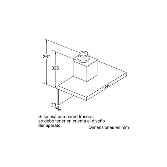 Hotte Bosch Serie 2 DWB76BC50 - 590 m³/h - 70 dB - Monté au mur - Acier inoxydable
