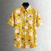 Men's Summer Cool Short-sleeved Shirt Cute Puppy Animal High-definition Printed Shirt Men's Hawaiian Vacation Outdoor Top Men