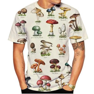 Summer Retro Mushroom 3D Printed T-Shirt Streetwear Men Fashion Harajuku Casual Oversized O Neck T-Shirt T-Shirt Tops Clot