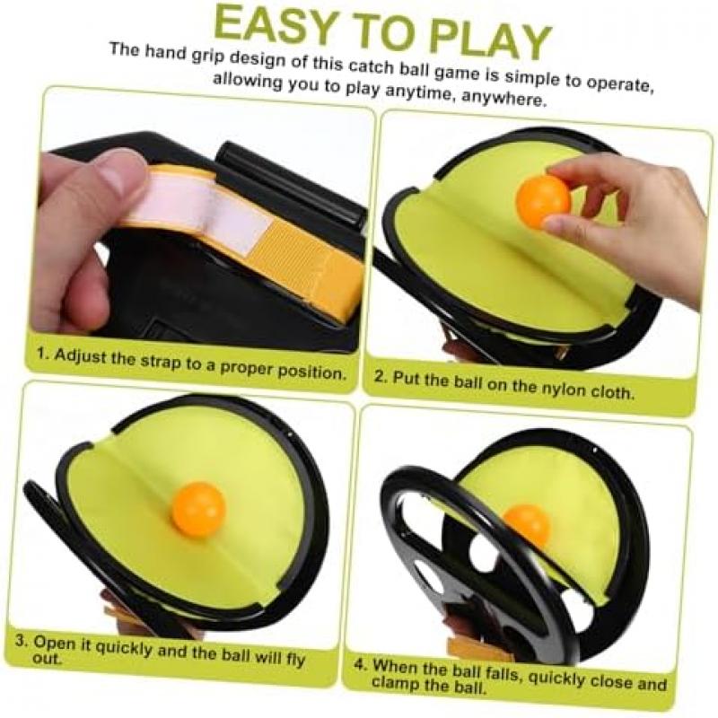 ibasenice Outdoor Throwing and Catching Ball Games Set with Handle, Lightweight & Durable for Garden Beach Park Activities, Kids & Adults Toy