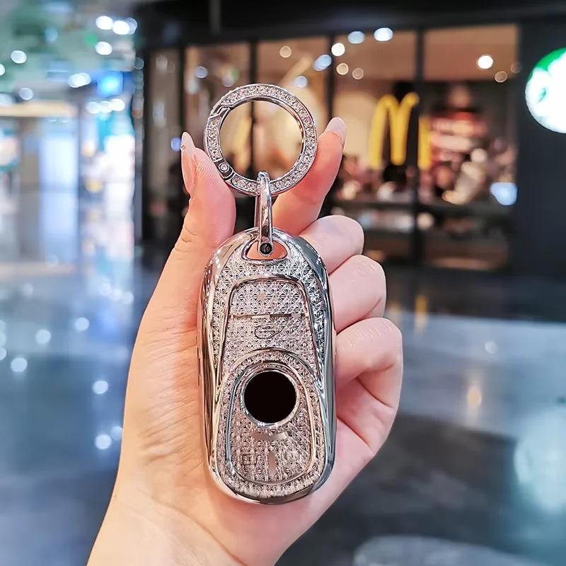 Suitable For 24 Buick Gl8 Keycase Avenir Keycover Key Shell Keychain Car Case Buckle Cute Bear Keychain Sparkling Car Key Case