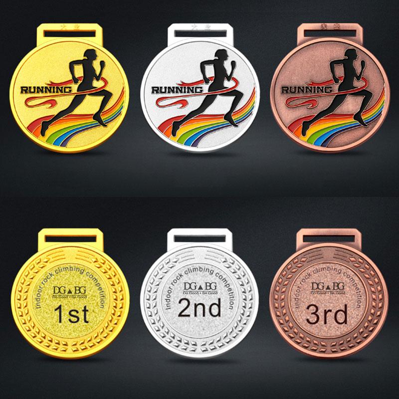 Marathon Gold Winner Award Medals With Neck Ribbon 3D Running Runner 1St 2Nd Trophy Various Sport Souvenir Prize Gift Customized