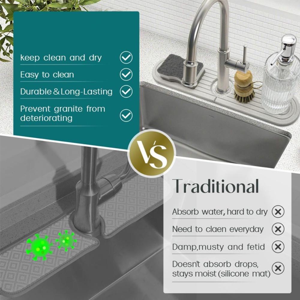 1Pairs Quick Dry Sink Splash Guard Super Absorbent Washbasin Mat Durable Drying Mats  Bathroom