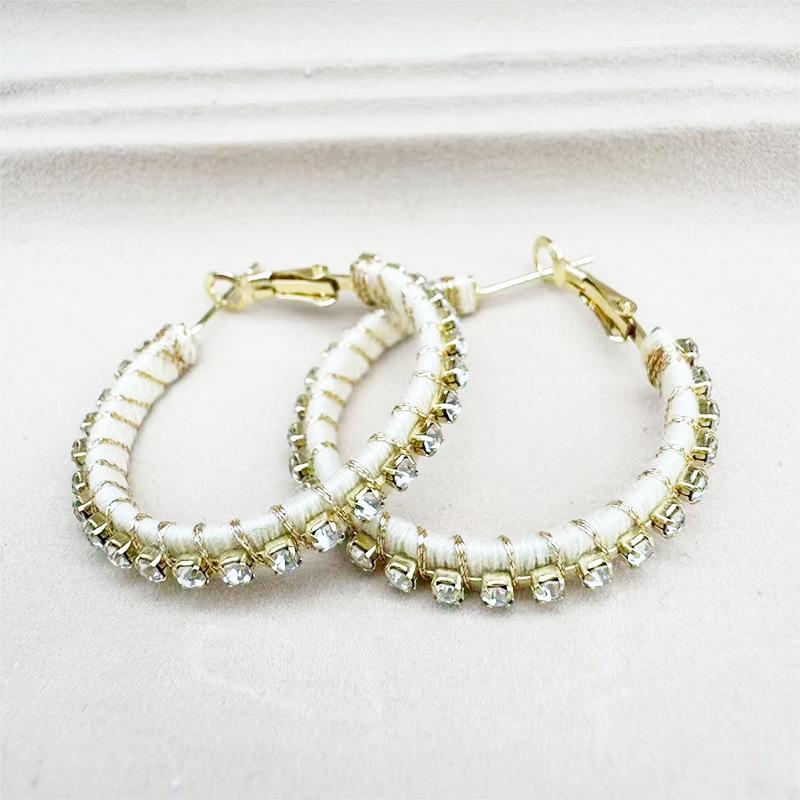 Elegant Gold-Plated Zircon Hoop Earrings for Women: Chic French Design