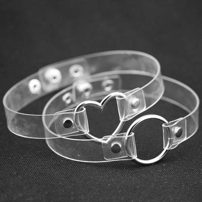 Clear Metal Heart Transparent Choker Necklace Heart Round Chocker Collar Necklace Women Trendy