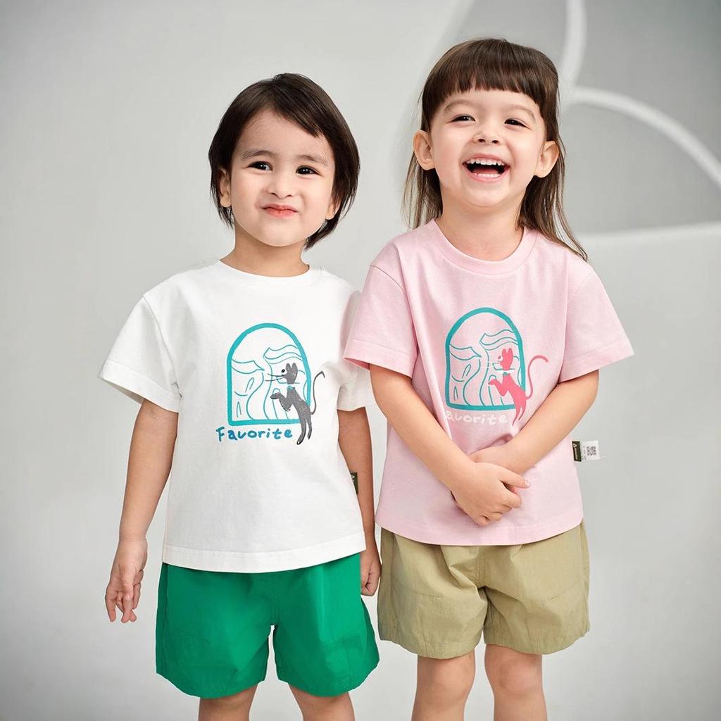 Tongbei Kids' 2024 Summer Korean Style Family T-Shirt - Simple Solid Color for Parent-Child Outfits