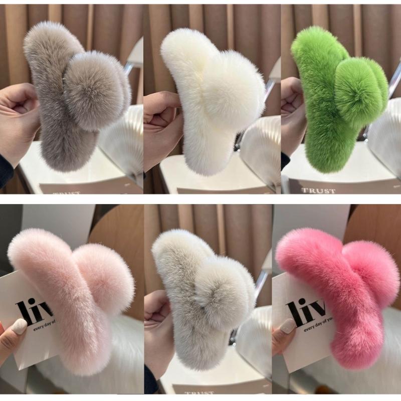 Lovely Hair Claw Clips Cute Hairpin Faux Furs Hair Clip Hair Accessories Fashion Hair Barrette for Women Girls Kids