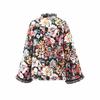 2024 Autumn/Winter Women's Flare Sleeve Loose Fit Printed Cotton Cashmere Top