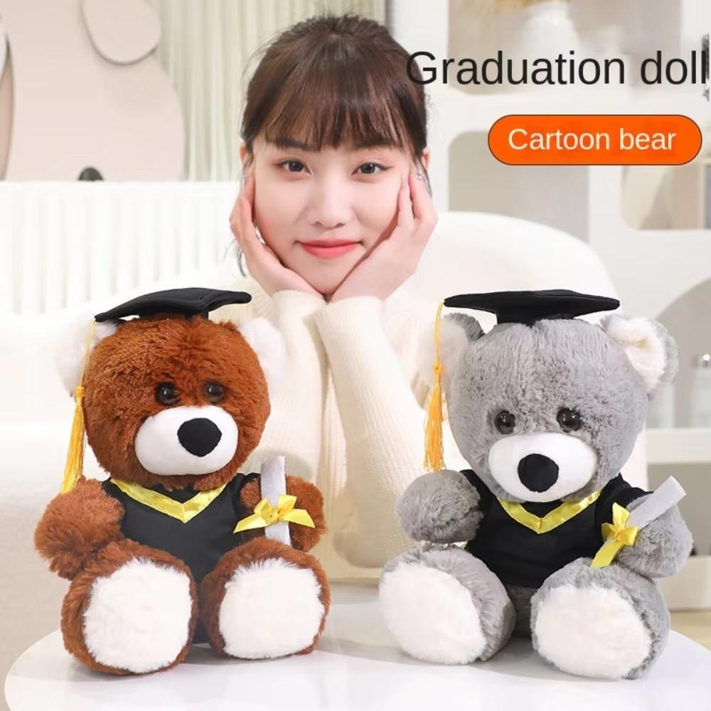 Stuffed Soft Graduation Bear Doll 25cm Sitting Bear Doll New Plush Dr. Bear  Graduation Gift