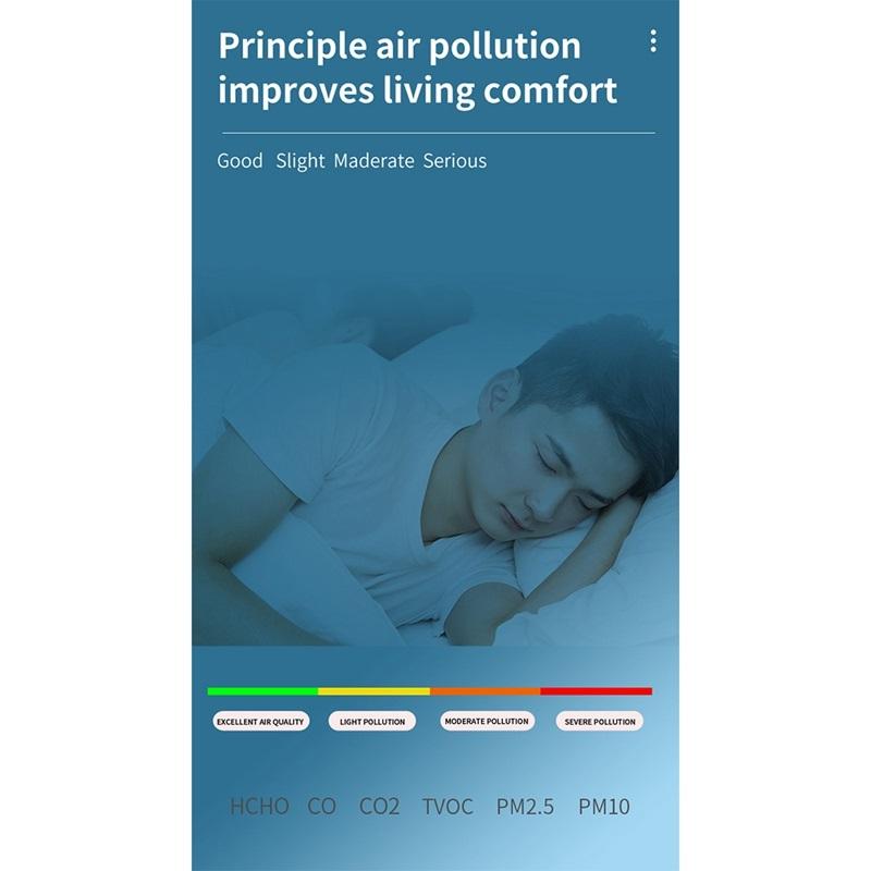 6-in-1 PM2.5 PM10 HCHO TVOC CO CO2 Luftqualitätsdetektor CO CO2 Formaldehyd-Monitor Haus-Büro Luftqualitätsprüfer