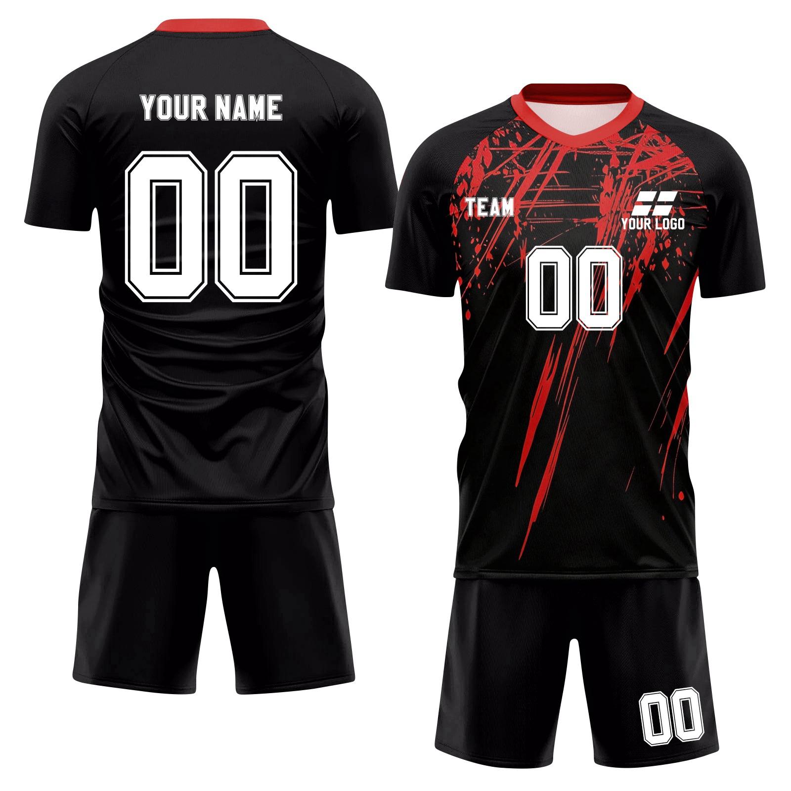 

Personalised Shirts Kit Mens Girls With Name Number Custom Football Jerseys For Boys Training Suit XS Кіновар